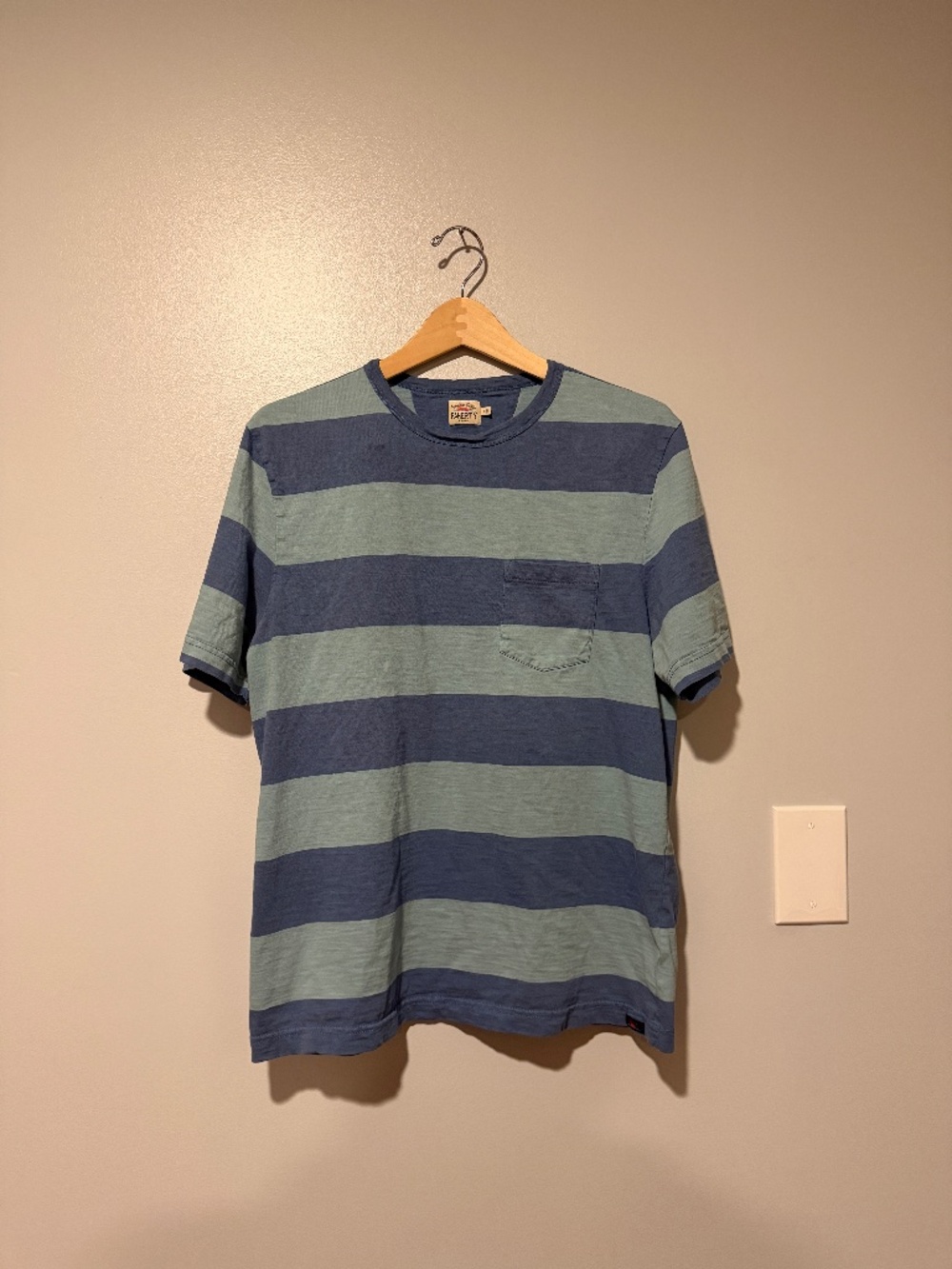 Faherty Surf Striped Sunwashed Pocket Tee